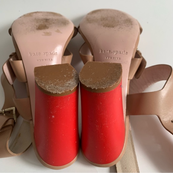 Kate Spade Ibarra Block heel leather strap sandals nude - Picture 10 of 15